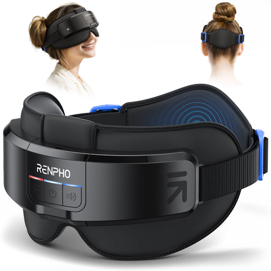 RENPHO FSA/HSA Eligible Head & Eye Massager, Eyeris Masc Heated Eye & Head Mask for Migraines, Mother's Day Gifts for Mom, Headache Massager for Forehead, Occiput and Temple, Birthday Gifts