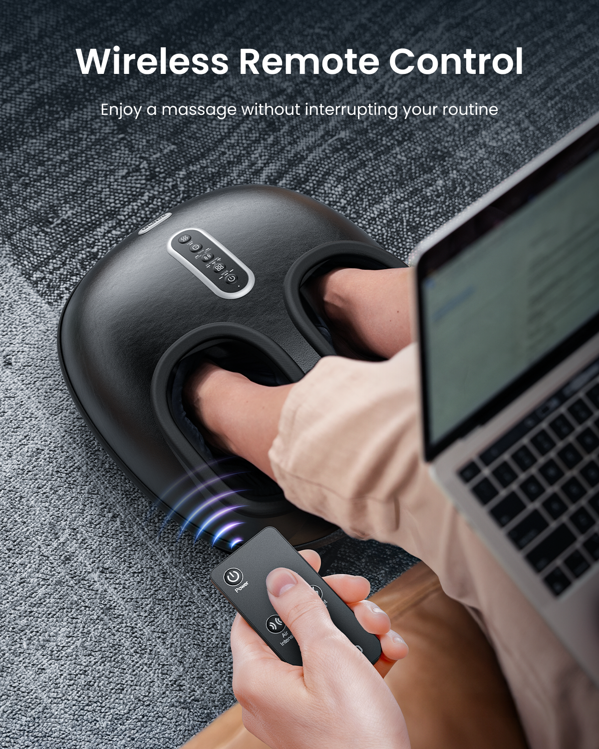 RENPHO 2026 Upgraded Foot Massager with Heat, FSA Eligible Shiatsu Foot Massager for Plantar Fasciitis, Deep-Kneading Feet Massager, Mens Size 12, Black