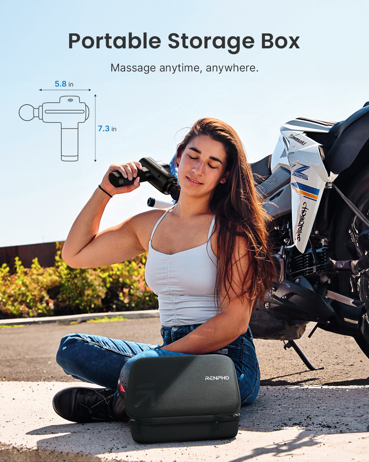 RENPHO Massage Gun Deep Tissue with Charging Stand, Back Massager with Heat and Cold, Percussion Body Muscle Massager for Athletes Pain Relief