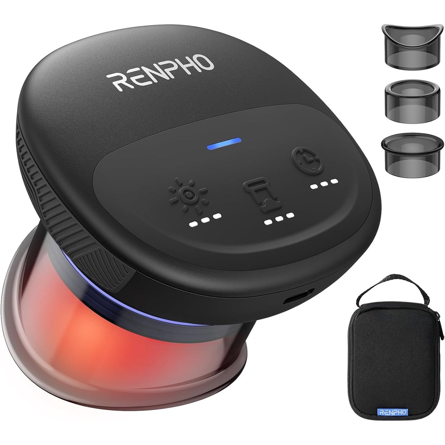 RENPHO 4-in-1 Smart Cupping Massager Kit, 850nm Infrared Heating Electric Cupping Set with 3 Cups, Portable Electric Cupping with 70 min Runtime, Multi-Device Sync