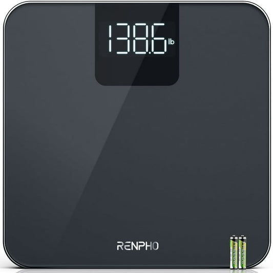 RENPHO Digital Body Weight Scale, Highly Accurate Bathroom Scale for Weight, LED Display, Anti-Slip, Batteries Included, 400lb