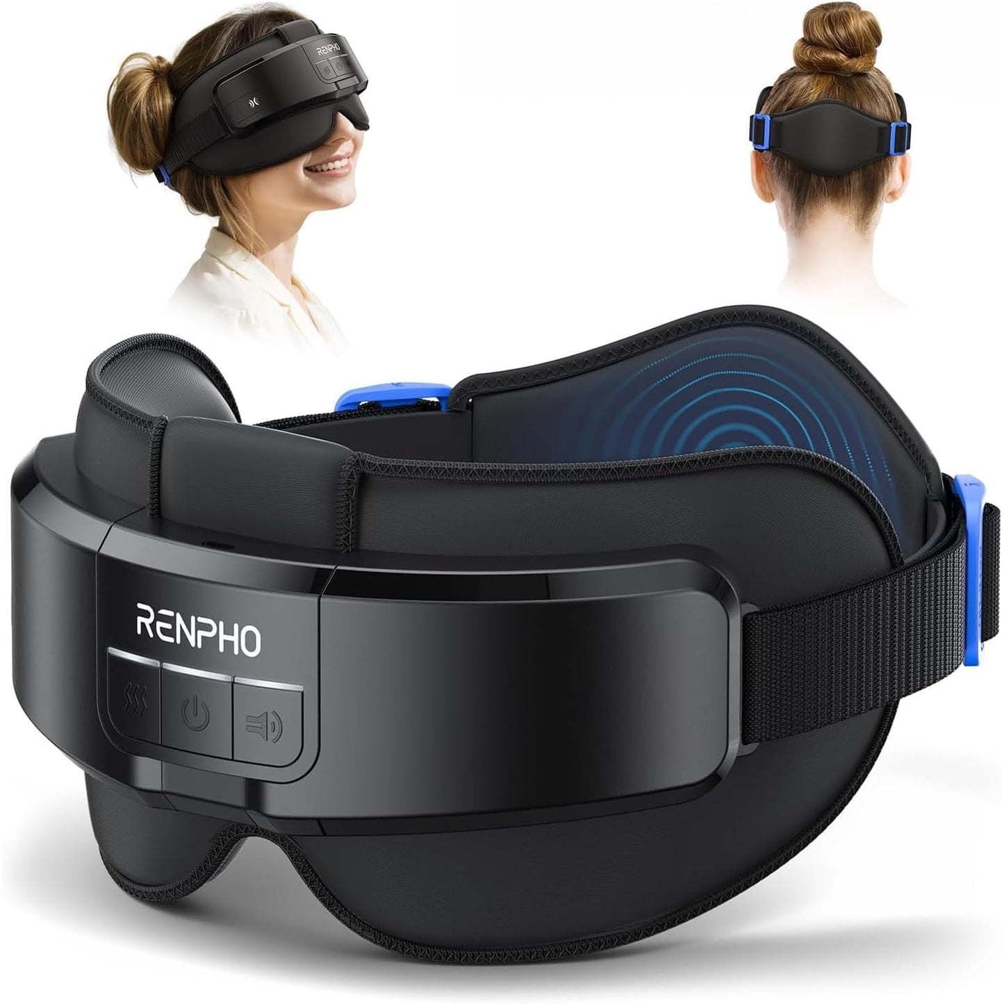 RENPHO Eyeris Masc Head & Eye Massager, FSA Eligible HSA, Valentines Day Gifts for Women Men, Headache Massager for Forehead, Occiput and Temple, Heated Face Mask, Massager Scalp Stress Relax