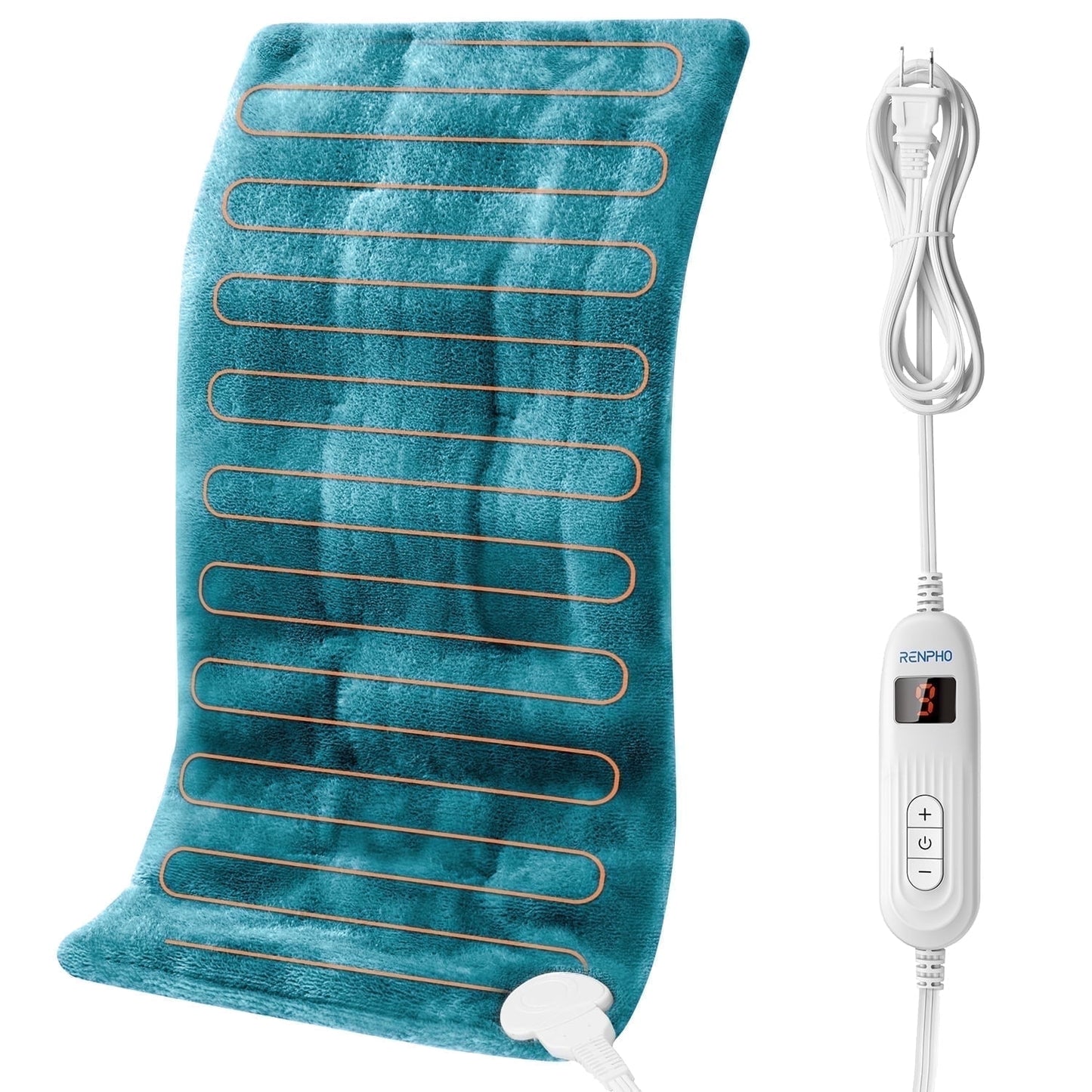 Heating Pad for Back Pain Relief & Period Cramps, FSA HSA Eligible,10 Heat Settings, 12"x24", Birthday Christmas Gifts for Women Men, Blue