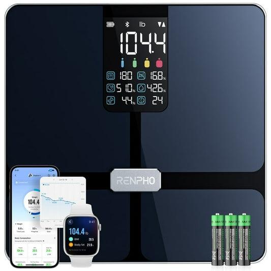 RENPHO Smart Body Fat Scale with BMI, Muscle Mass, Bluetooth Scale for Body Weight, 13 Metrics with Large VA Display, Support App Connection, FSA HSA Store Eligible