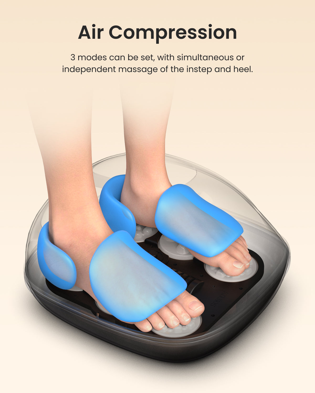 RENPHO Foot Massager Machine with Heat, 3 Air Compression Modes & Levels, Full-Foot Kneading Shiatsu Foot Massage for Plantar Fasciitis & Neuropathy, Gifts for Women & Men Size up to Size 13