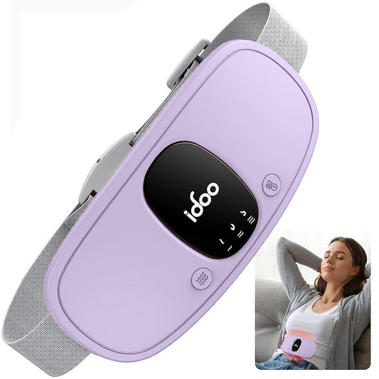 iDOO Cordless Heating Pad for Period Cramps, 3 Heat Setting, 3 Massage Modes,Birthday Christmas Gifts for Girlfriend Mom Wife Women, FSA HSA Eligible, Violet