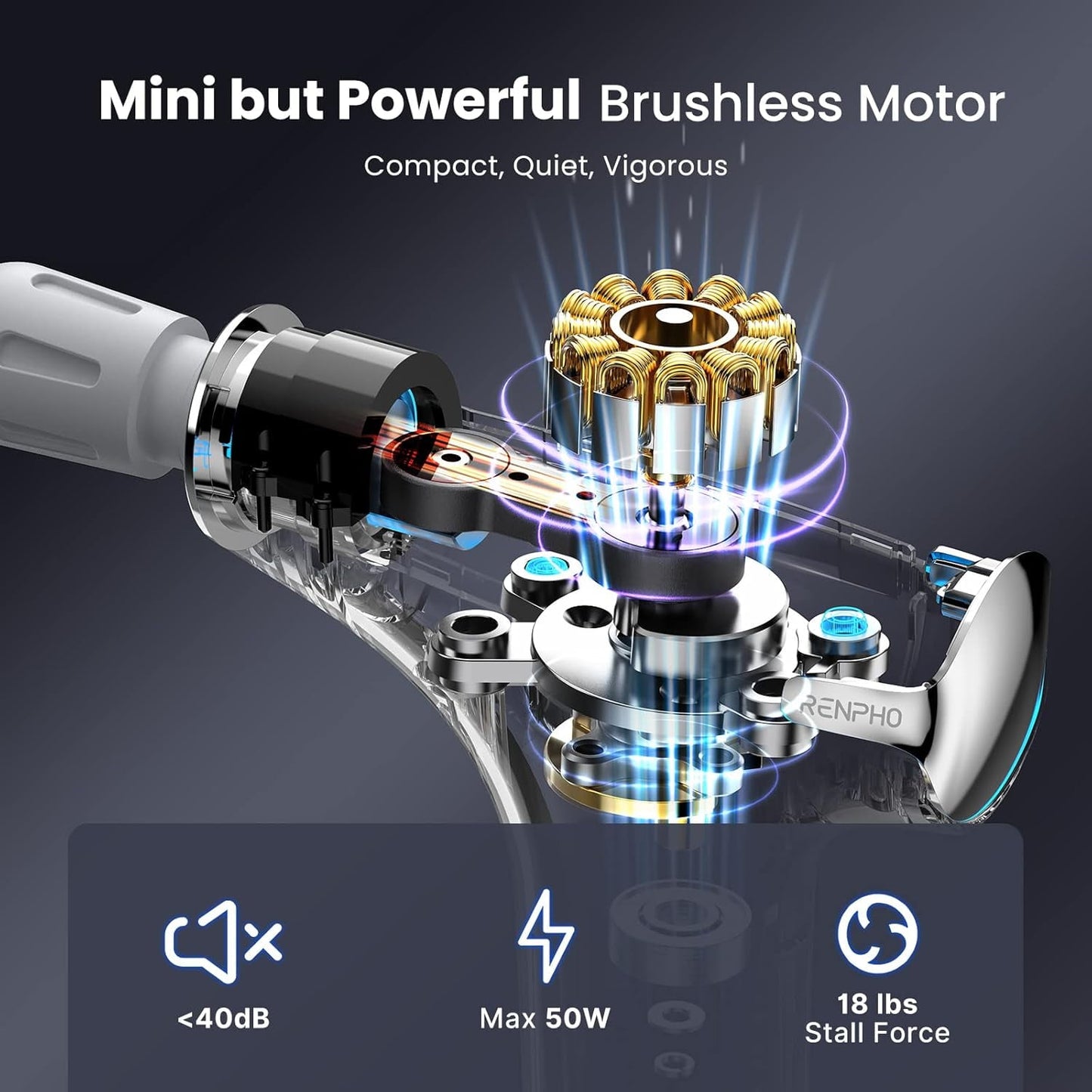 RENPHO Mini Massager Gun Deep Tissue with 3 Heating Levels for Neck Back Muscle Pain Relief, FSA & HSA Eligible, Christmas Gift for Men Father He, Black