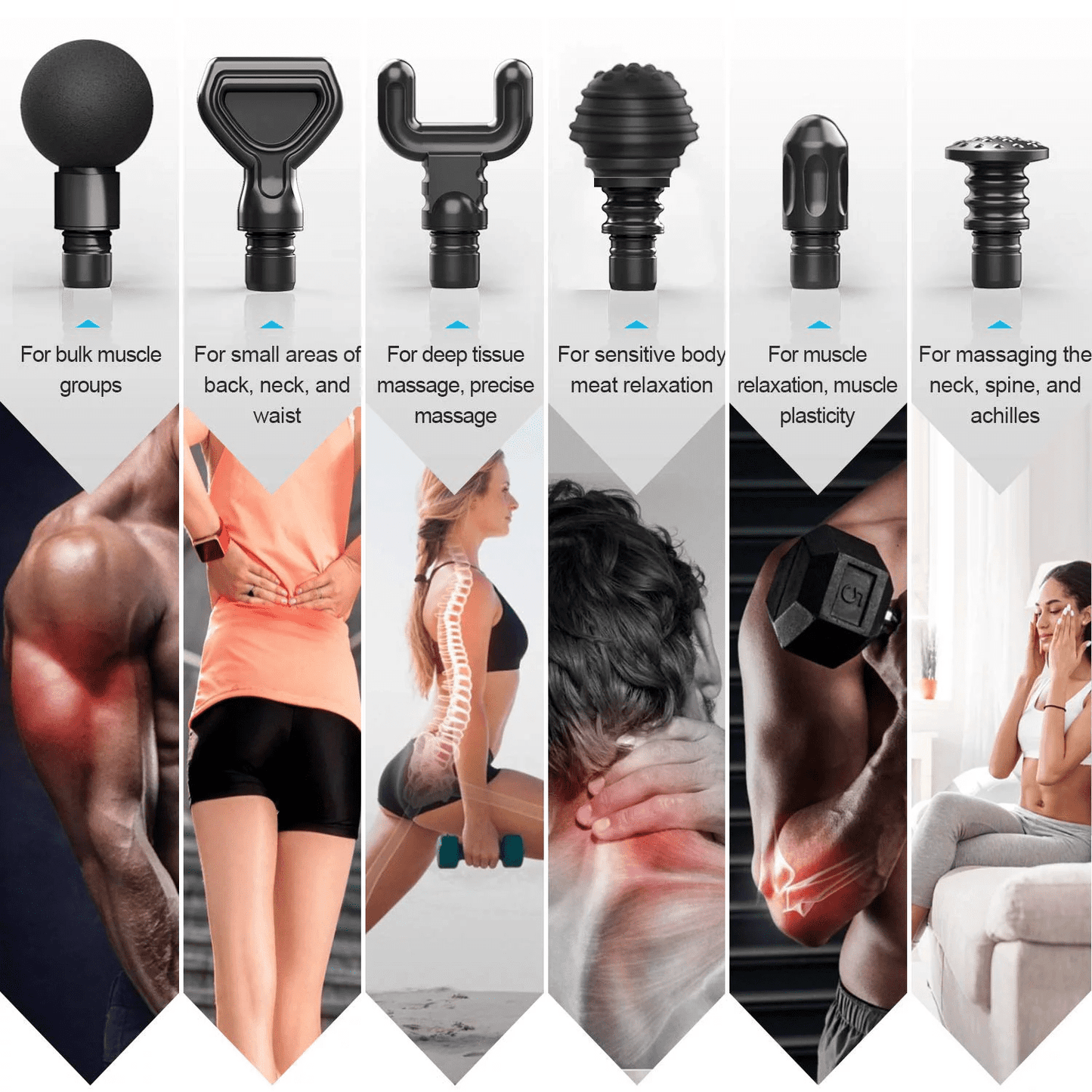 RENPHO Body Massager Muscle Massage Gun for Pain Relief Deep Tissue with 6 Massage Heads, FSA HSA Eligible, Christmas Gift for Men & Women, Dark Blue