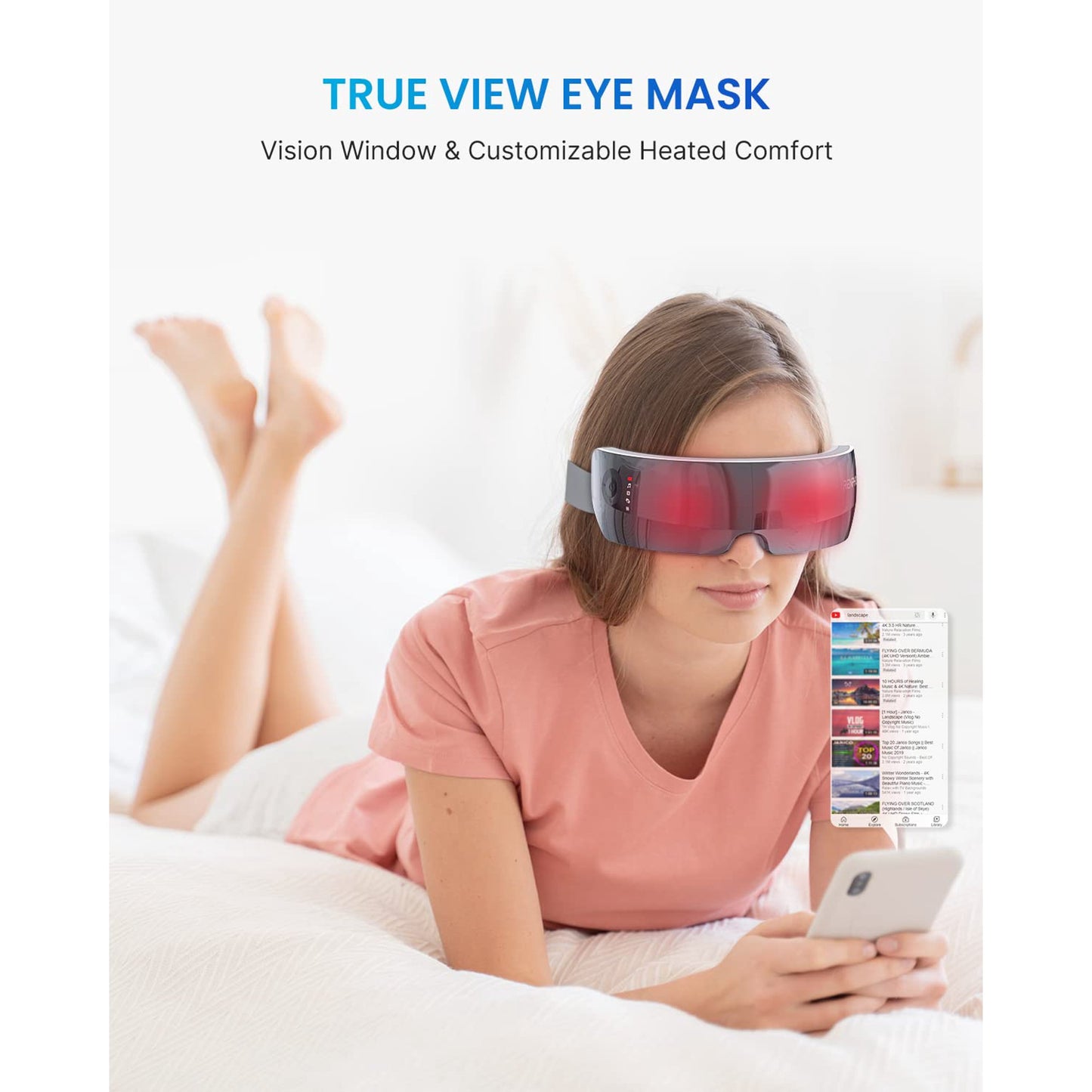 RENPHO Heated Eye Massager Ture View Adaptive Temple Massage for Eye Relax, Improve Eye Blood Circulation