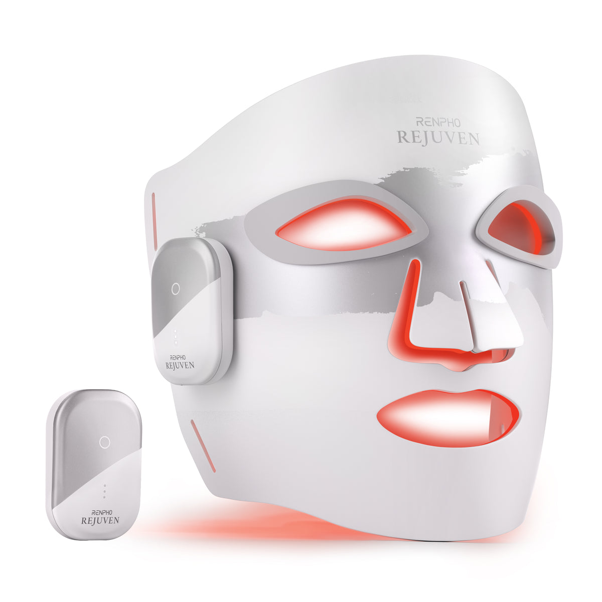 RENPHO Red Light Therapy Mask, 204 LEDs Cordless LED Face Mask, 2000mAh Rechargeable Battery, 3 Light Modes, 10-Min Timer, 850nm NIR Skincare Gift for Women Home Use