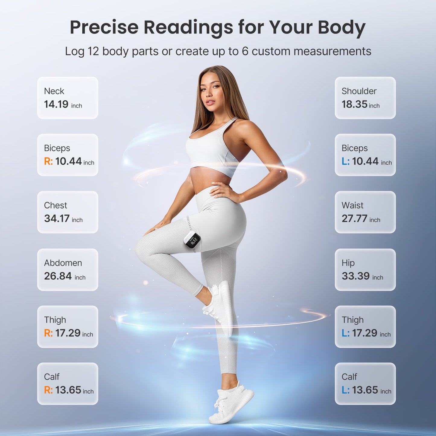 RENPHO Smart Tape Measure for Weight Loss, Bluetooth Fitness Equipment with App, Retractable