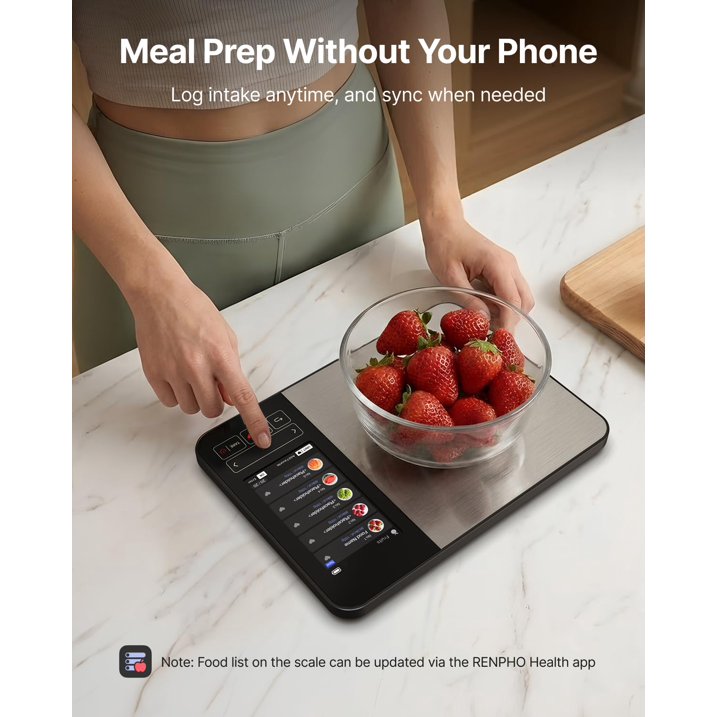 RENPHO Rechargeable Smart Food Scale with Nutritional Calculator, Calibra+ | TFT Color Display