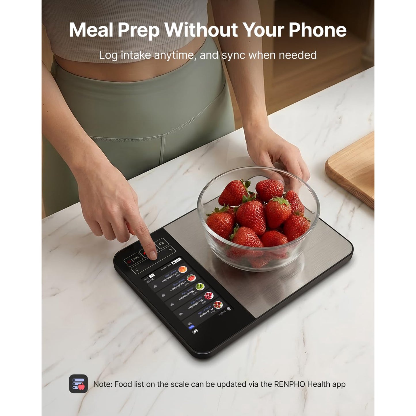 RENPHO Rechargeable Smart Food Scale with Nutritional Calculator, Calibra+ | TFT Color Display