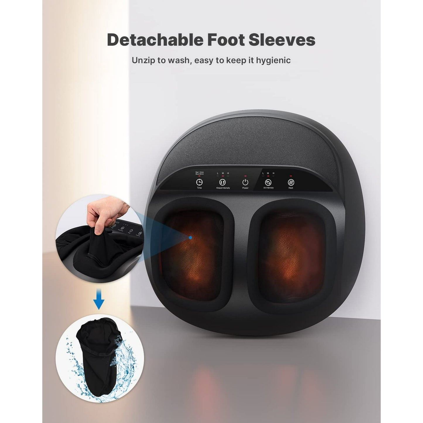RENPHO Shiatsu Foot Massager Machine with Heat, Birthday Gifts for Mom Dad Men,Deep Kneading Therapy Improve Foot Wellness- Black