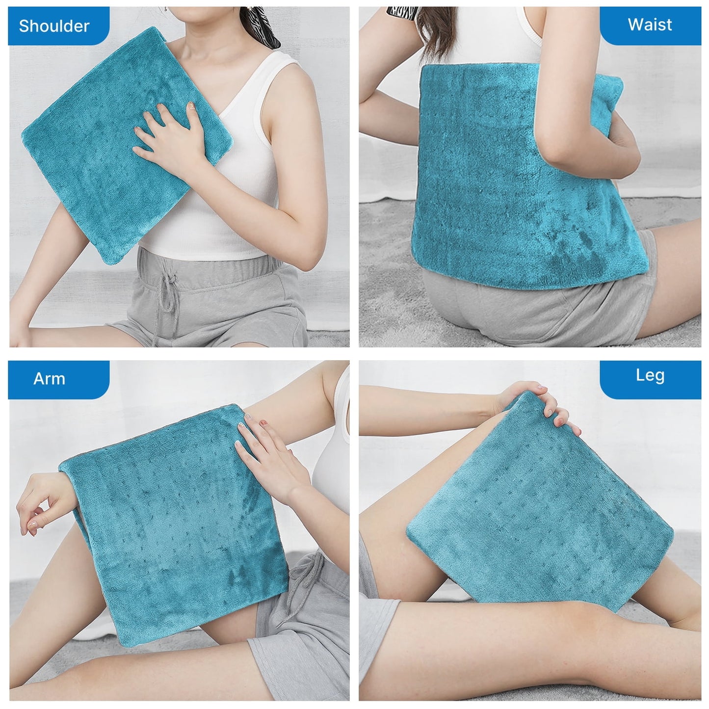 Heating Pad for Back Pain Relief & Period Cramps, FSA HSA Eligible,10 Heat Settings, 12"x24", Birthday Christmas Gifts for Women Men, Blue