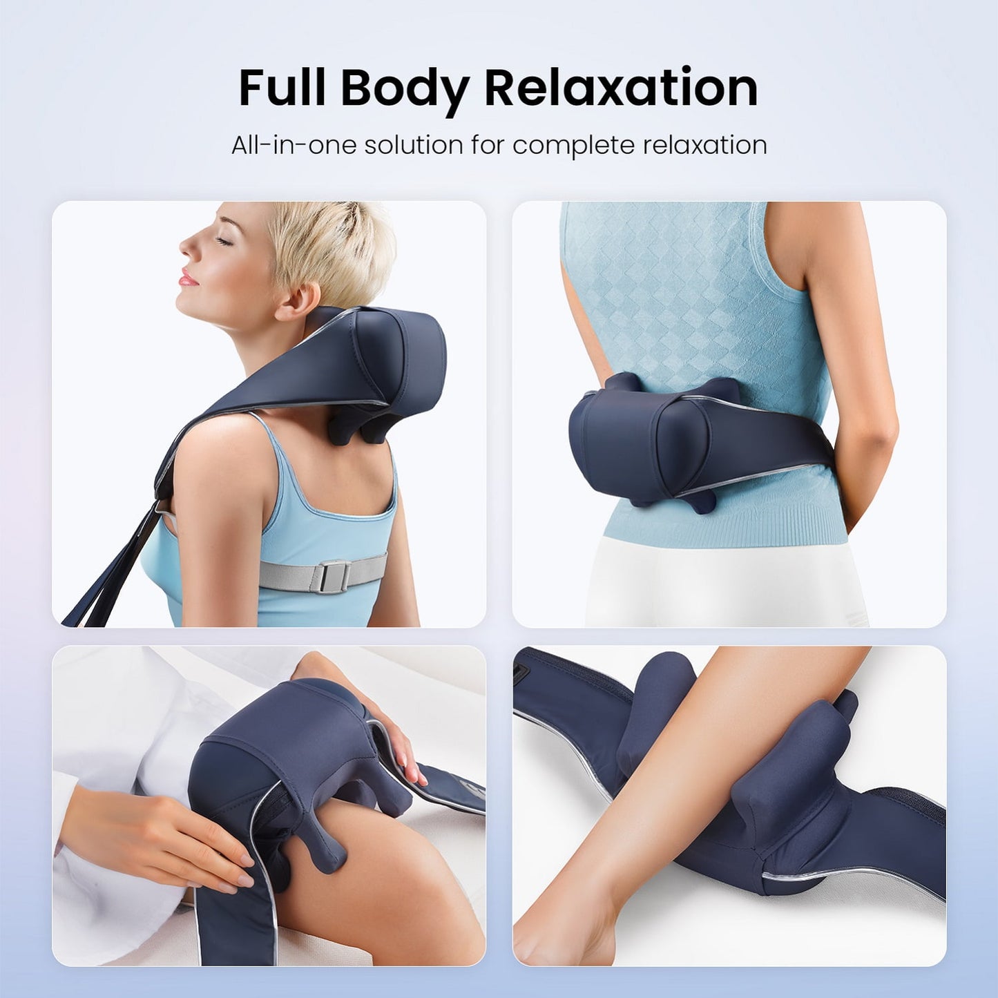 Renpho Neck and Shoulder Massager with Heat, 6D Deep Tissue Kneading Shiatsu Massager Pillow for Pain Relief, Gift for Women Men,Cordless