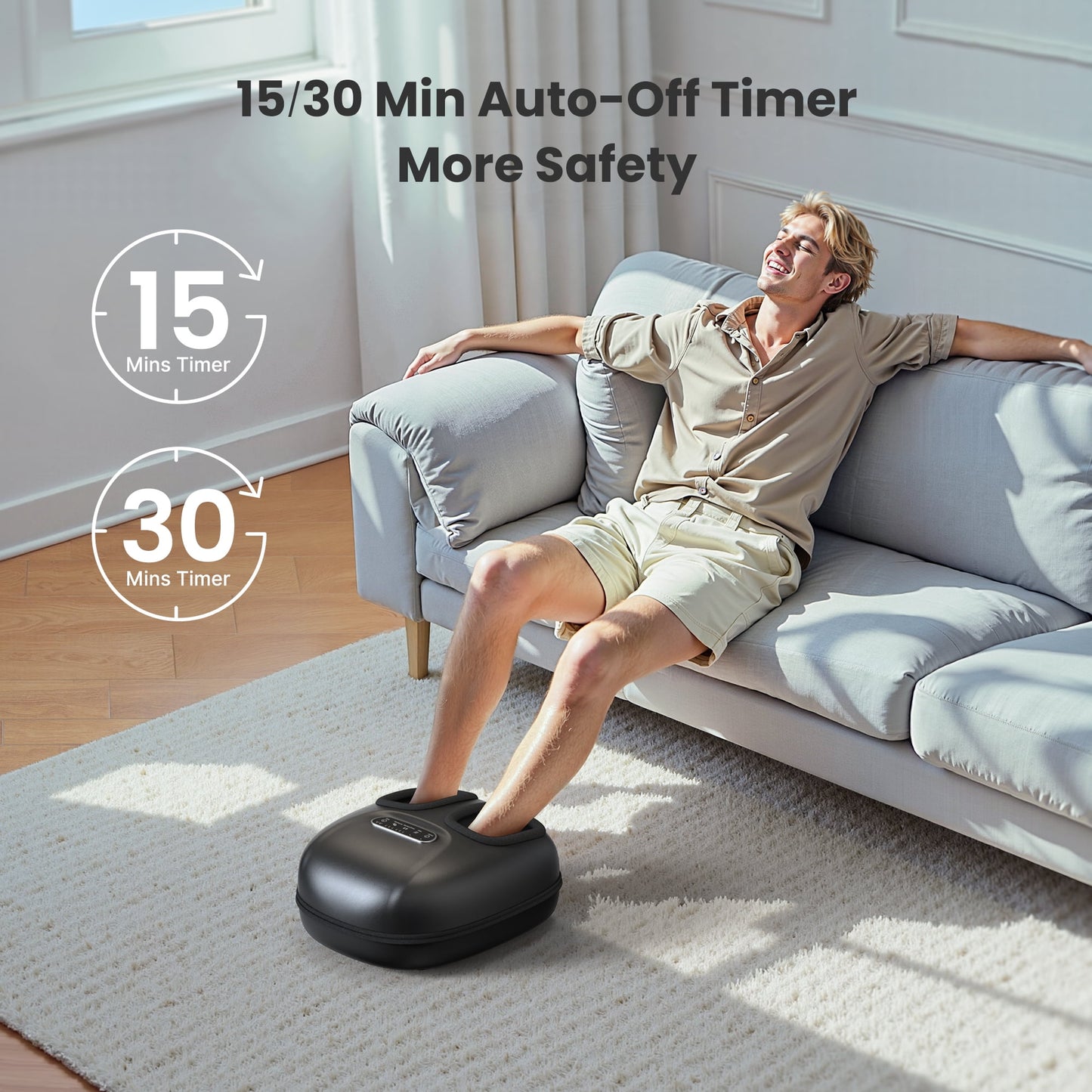 Renpho Shiatsu Foot Massager with Heat for Neuropathy Tired Foot Blood Circulation, FSA HSA Eligible, Birthday Gifts for Mom Dad Women Men, Black