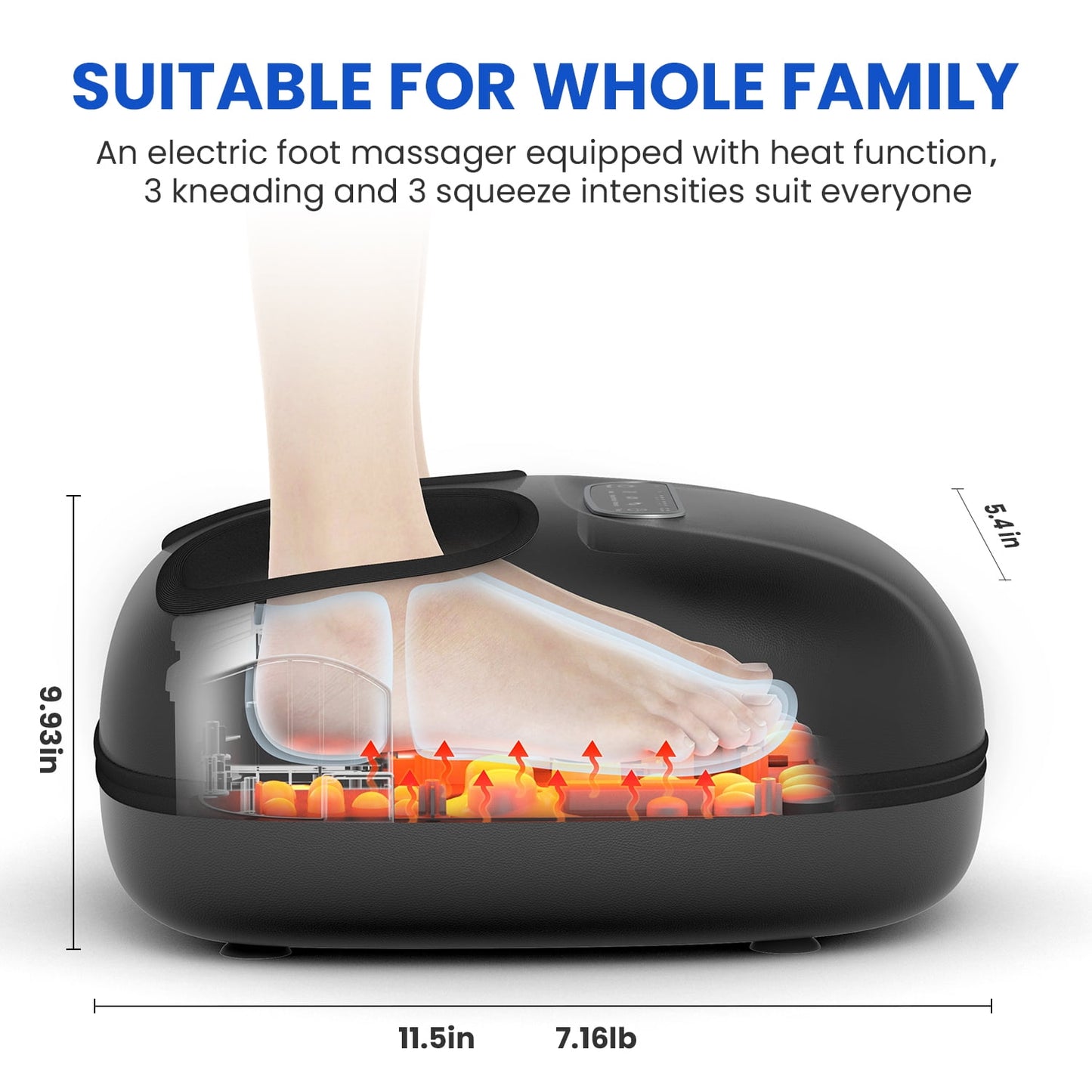 Renpho Shiatsu Foot Massager with Heat for Neuropathy Tired Foot Blood Circulation, FSA HSA Eligible, Birthday Gifts for Mom Dad Women Men, Black
