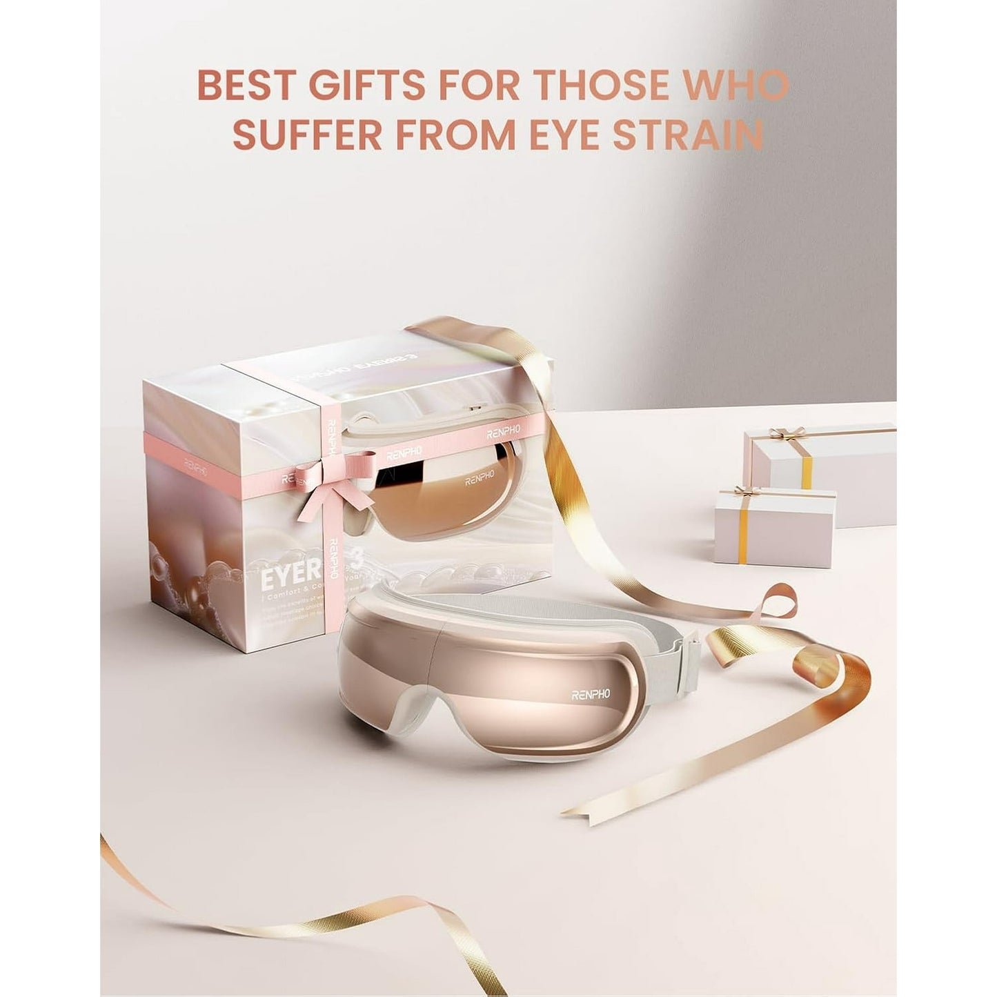 RENPHO Eye Massager with Heat and Cooling for Migraines, FSA HSA Eyeris Eye Sleep Mask with Voice Control, DIY Music Eye Relax Devices, Birthday, Valentines Gifts for Women/Men