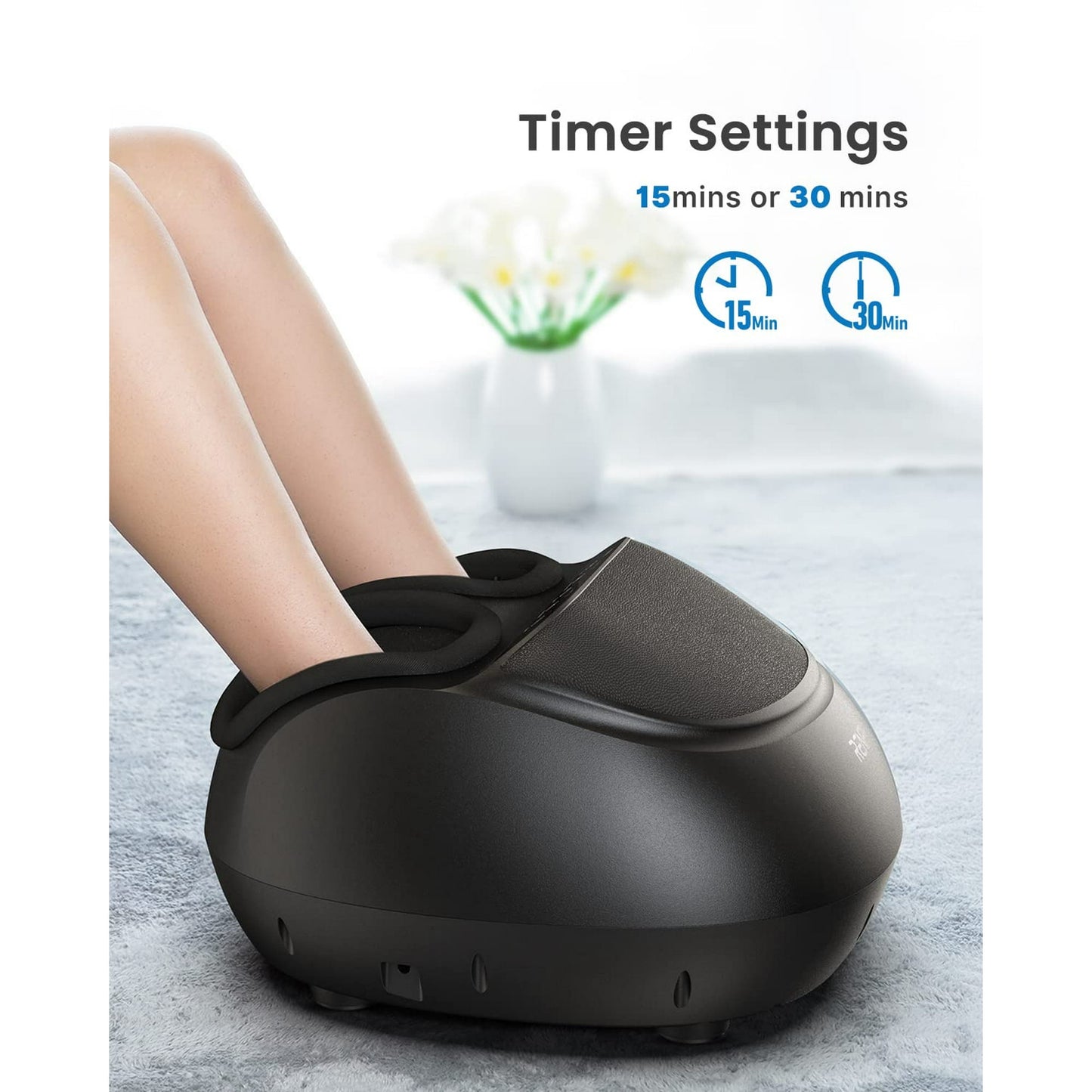 RENPHO Shiatsu Foot Massager Machine with Heat, Birthday Gifts for Mom Dad Men,Deep Kneading Therapy Improve Foot Wellness- Black