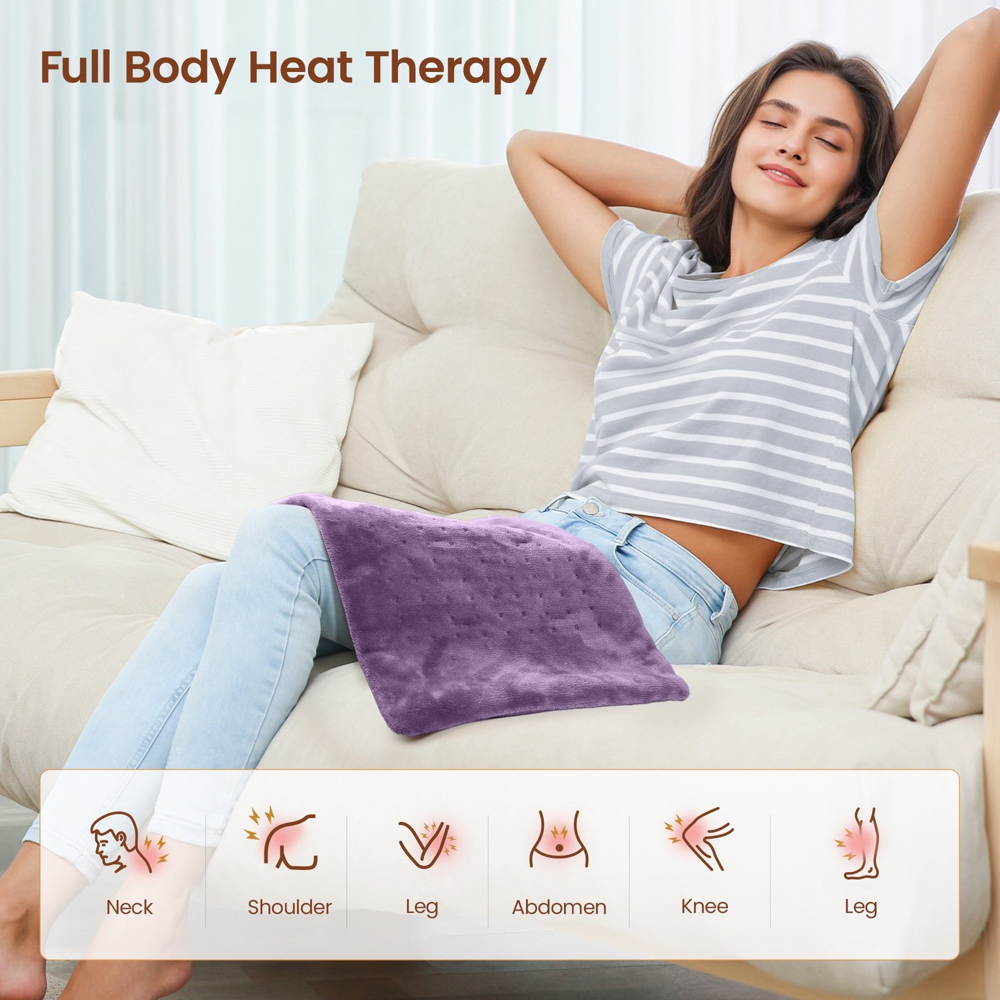 RENPHO Heating Pad for Back Pain Relief & Period Cramps,Heat Pad for Neck and Shoulder
