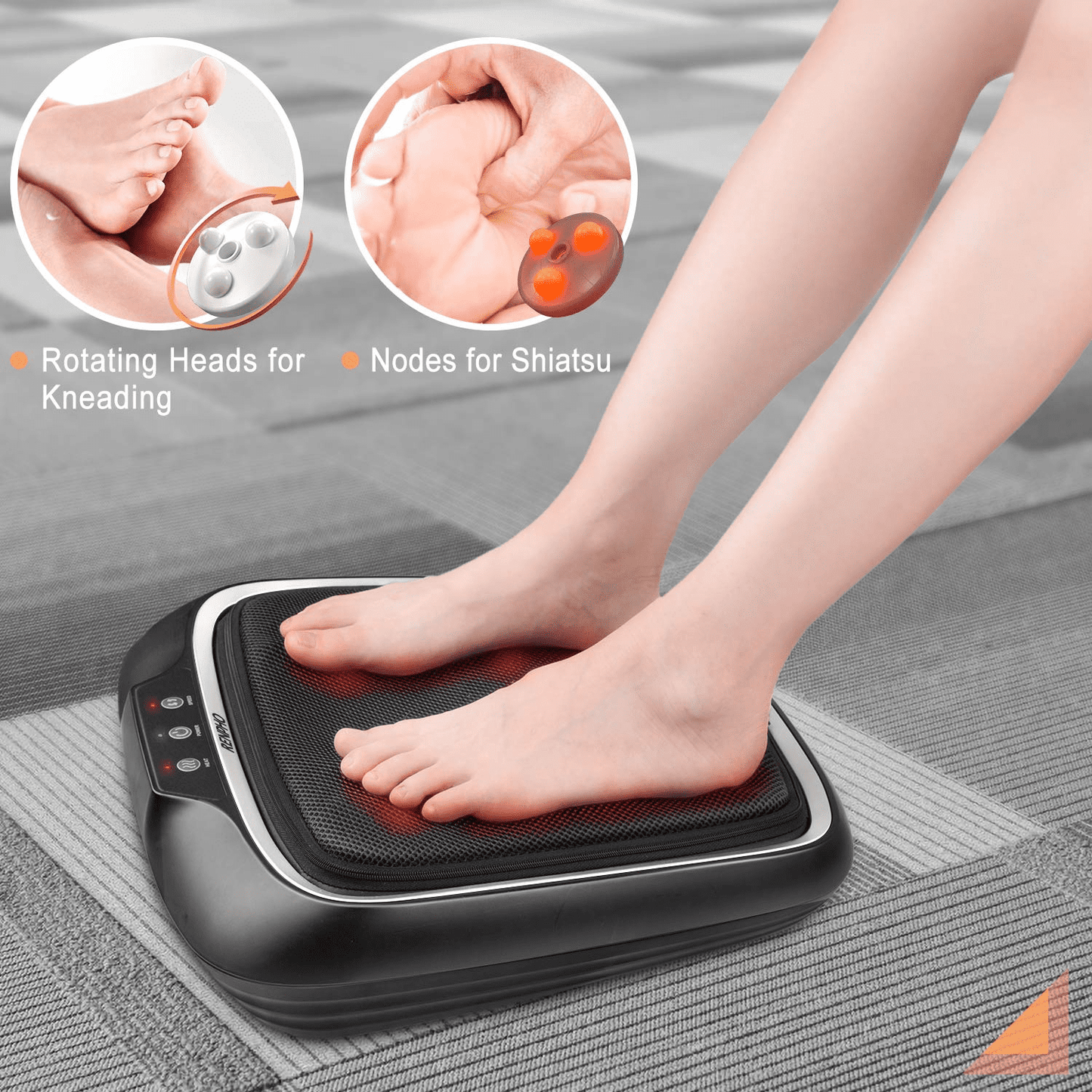 Foot Massager With Heat,Shiatsu Foot Massager For Circulation,Foot & Back Massager, Foot Warmer And Massager For Neuropathy Muscle Pain Relief, Plantar Fasciitis,Birthday Gifts for Dad and Mon
