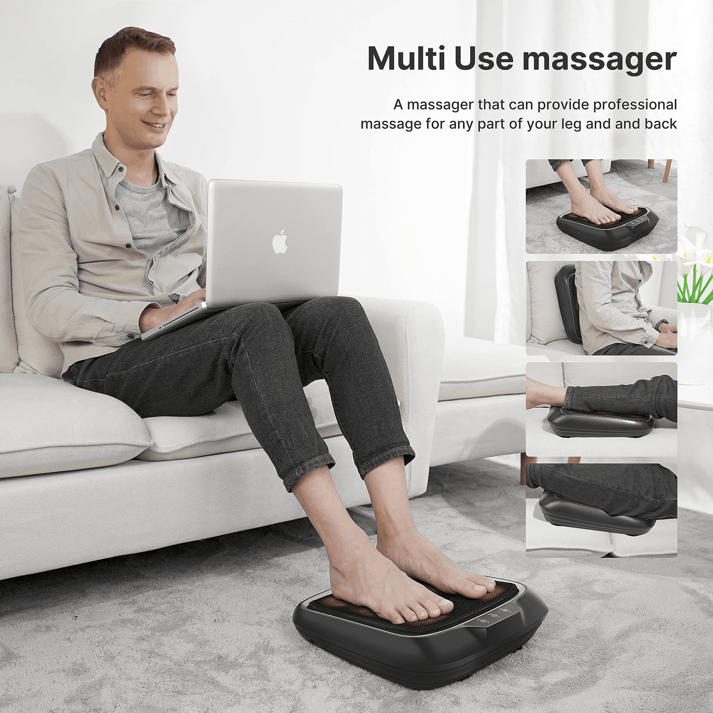 RENPHO Foot Massager with Heating,Shiatsu Foot Massager for Circulation, Back Massager, Foot Warmer and Massager for Neuropathy Muscle Pain Relief Plantar Fasciitis, Gifts for Women Men