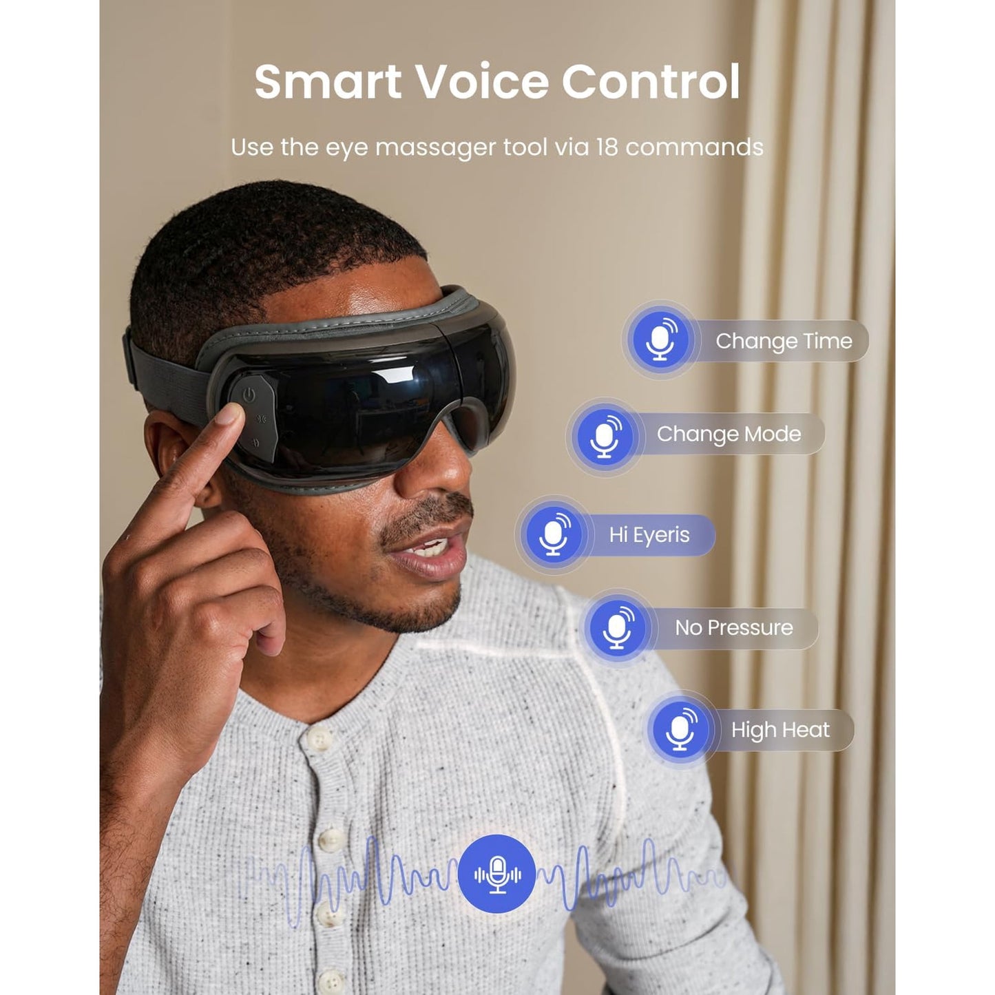 RENPHO Eyeris 3 Eye Massager with Heat and Cooling Voice Control, FSA Eligible HSA, Fathers Day Gift for Dad Men, Migraine Relief Eye Mask for Migraines, Eye Care Reduce Dry Eyes