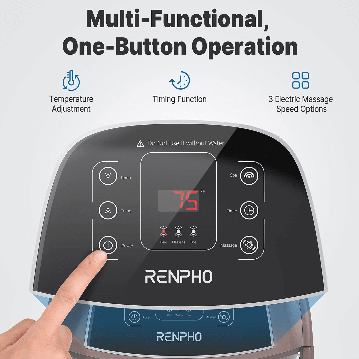 RENPHO Foot Spa Bath Massager with Heat Bubbles Shiatsu Massage & Jets Foot Soak Tub Relieve Foot Muscle Pain, Mothers Day Birthday Gifts for Mom Womem