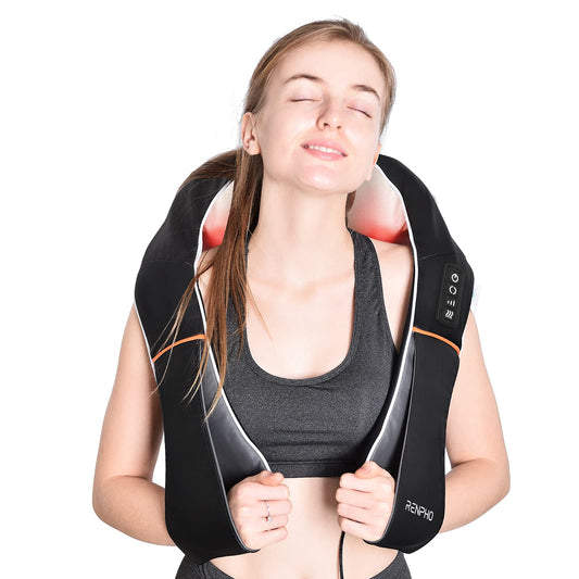 RENPHO Shiatsu Neck and Shoulder Back Massager with Heat, Deep Tissue 3D Kneading Massage Pillow for Women and Men