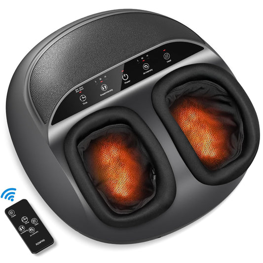 RENPHO Foot Massager for Circulation, Shiatsu Foot Massager with Heat, Deep Kneading Foot Massage for Planter Fasciitis, Neuropathy and Pain Relief, Christmas Gifts for Women Men, Fits Feet up to Men Size 13, Black-Remote