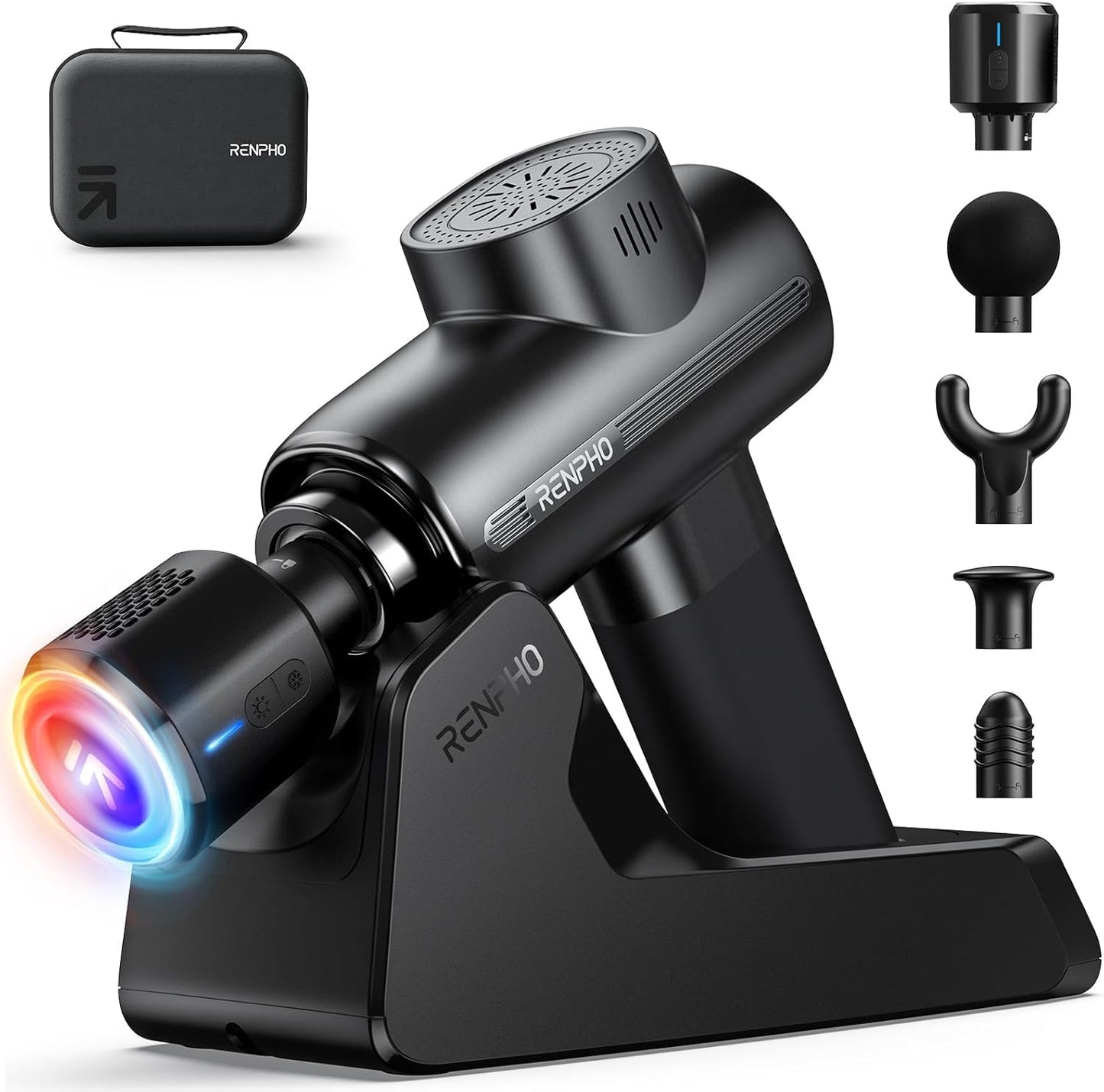 Charging Stand, Heat and Cold Head, 3200 RPM Muscle Massage Gun with Type-C, for Home Office Workout Full Body Muscle Massage Relax, Active Thermacool Deluxe