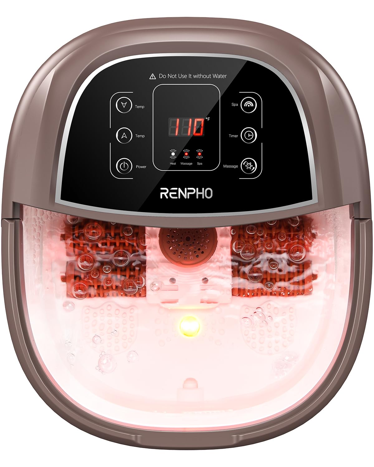 RENPHO Foot Spa Bath Massager, Motorized Massage, Fast Heating, and Powerful Bubble Jets, Automatic Shiatsu Massaging Rollers, Pedicure for Tired Feet