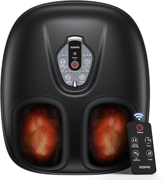 RENPHO Foot Massager Machine with Heat, Mothers Day Gifts for Women Men, 3 Heating Levels, Deep Kneading, Heated Shiatsu Feet Massager with Wireless Remote Control