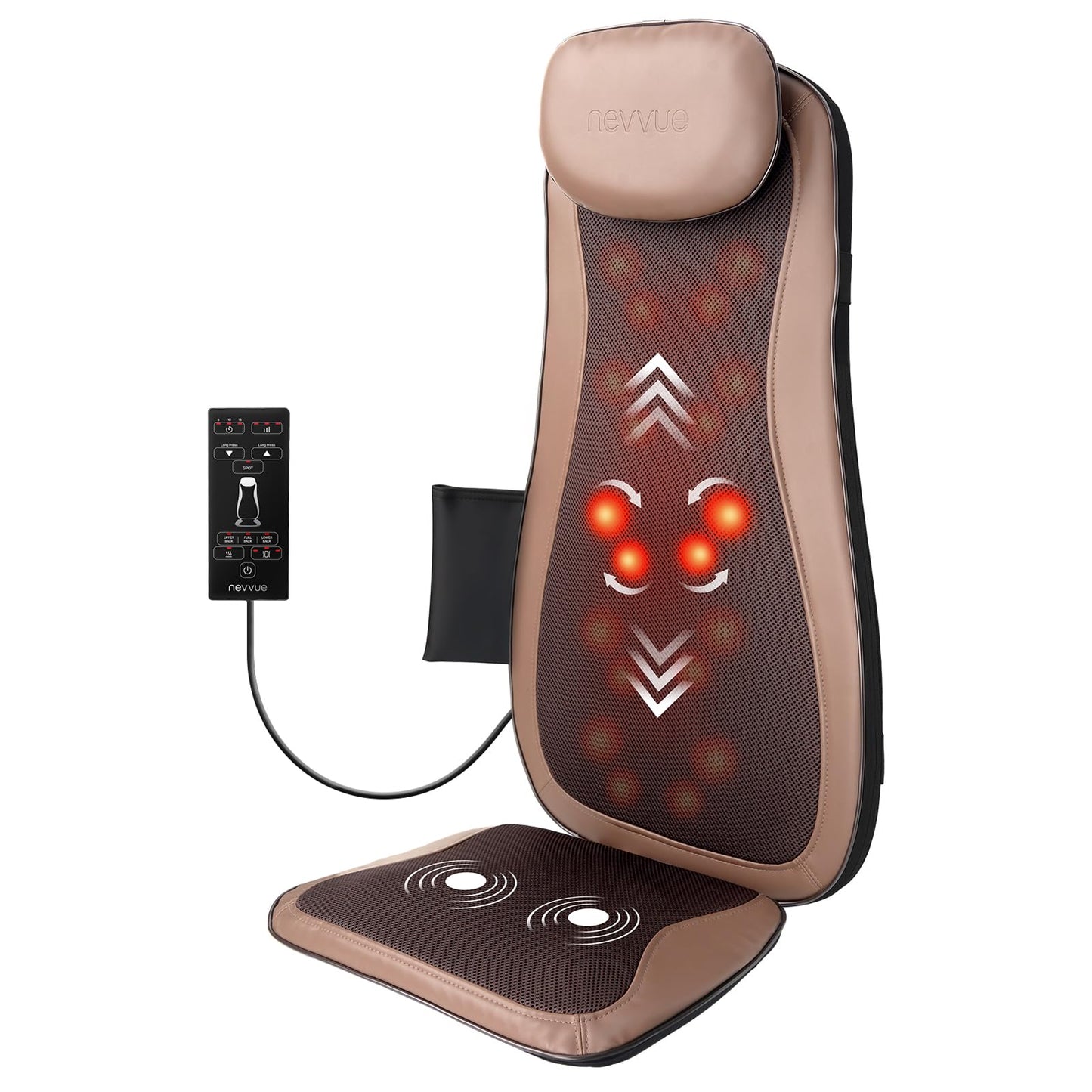 Massagesitzauflage, Massagematte mit Wärmefunktion, Rückenmassagegerät mit 3D Massage, Massagegerät Rücken mit Vibration, Shiatsu Massagegerät mit 3 Intensitäten, Massageauflage Zu Hause, Romm