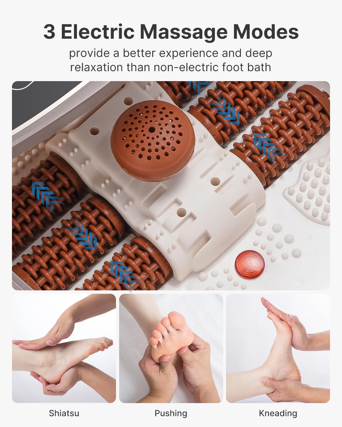 RENPHO Foot Spa Bath Massager, Motorized Massage, Fast Heating, and Powerful Bubble Jets, Automatic Shiatsu Massaging Rollers, Pedicure for Tired Feet