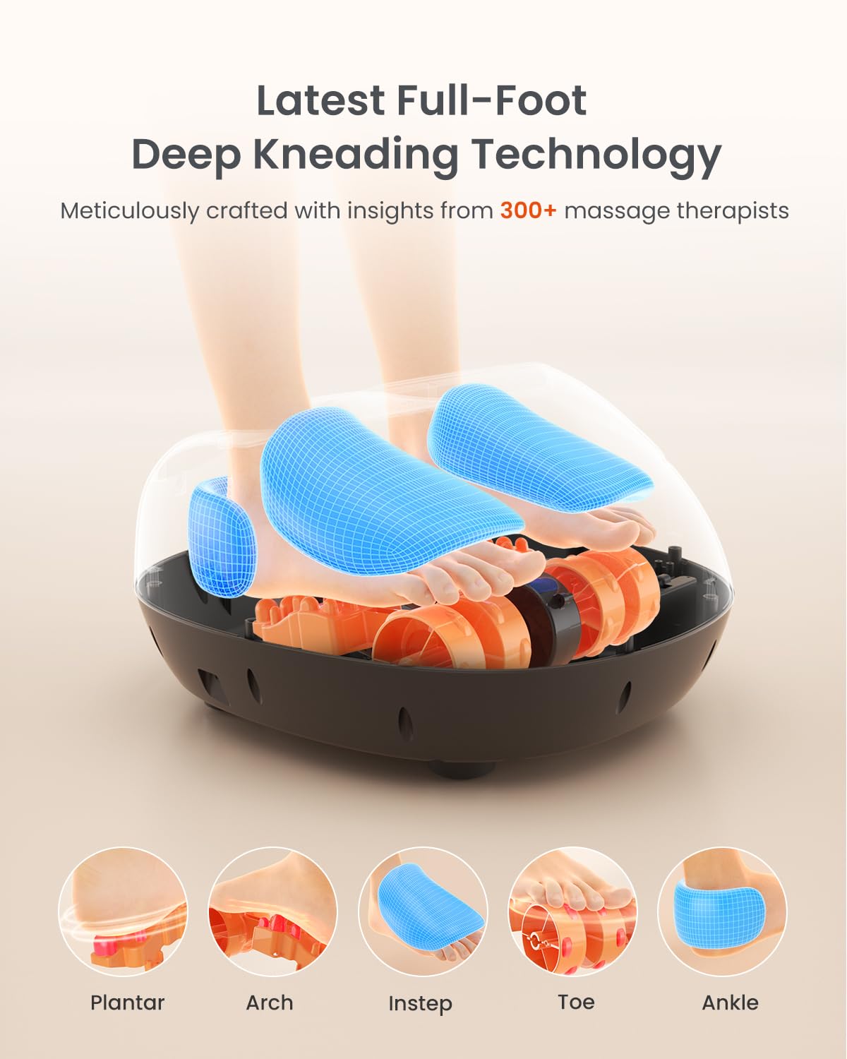 RENPHO Foot Massager for Circulation, Shiatsu Foot Massager for Plantar Fasciitis, Exclusive Deep Kneading Foot Massage, Birthday and Christmas Gifts for Women Men Mom Dad, Fits Up to Size 13, Black