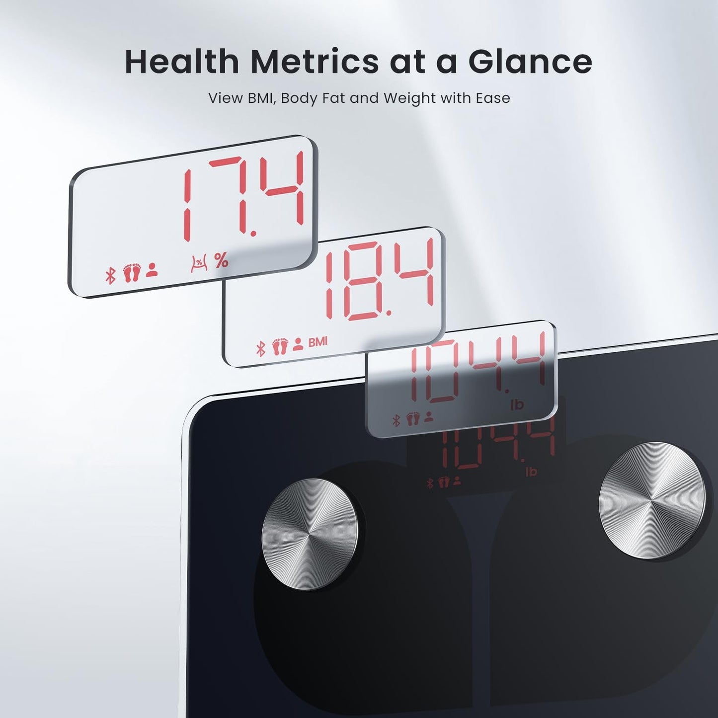 RENPHO USB Rechargeable Smart Body Fat Scales, Digital Bathroom Weighing Scale Bluetooth Scale with Baby Mode, Body Composition Monitor for Body Weight, Body Fat, BMI, Muscle Mass, LED Display, Elis 1