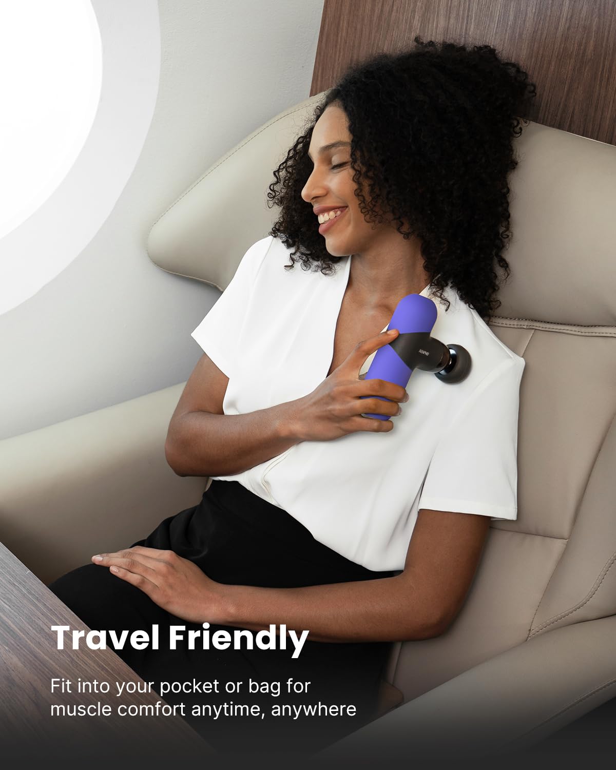 RENPHO Mini Thermal Massage Gun with Heat, Portable Fashion Deep Tissue Percussion Massager, 4 Intensities, 4 Heads, Travel Size with Carry Case, for Athletes, Purple