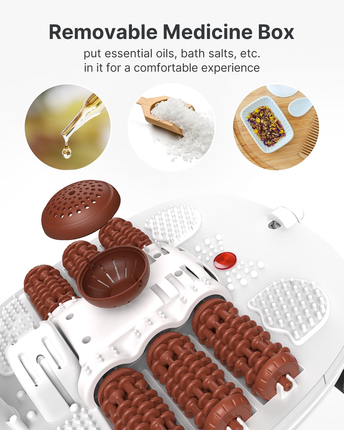 RENPHO Foot Spa Bath Massager, Motorized Massage, Fast Heating, and Powerful Bubble Jets, Automatic Shiatsu Massaging Rollers, Pedicure for Tired Feet
