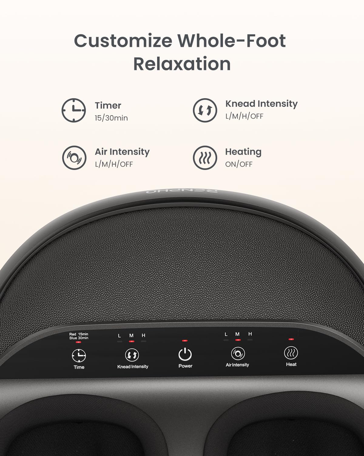 RENPHO Foot Massager for Circulation, Shiatsu Foot Massager for Plantar Fasciitis, Exclusive Deep Kneading Foot Massage, Birthday and Christmas Gifts for Women Men Mom Dad, Fits Up to Size 13, Black