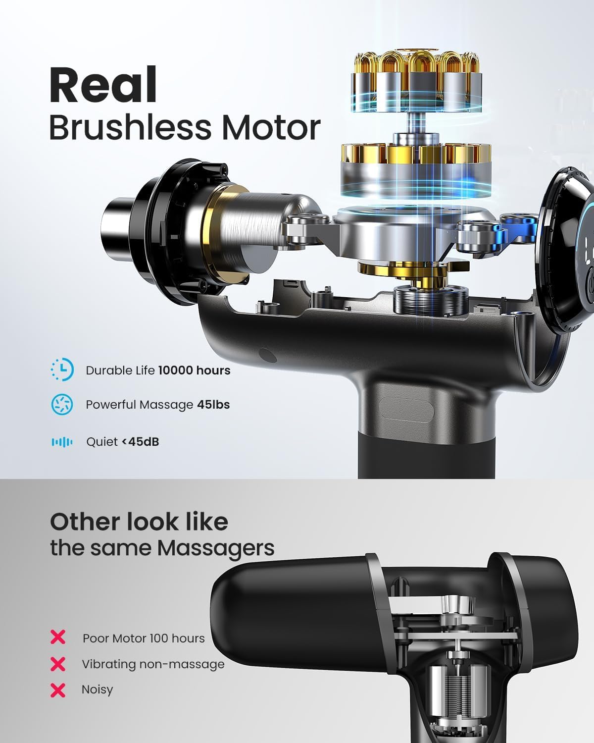 Massage Gun Deep Tissue with Bluetooth, RENPHO Active Massage Gun Percussion Muscle Massage Gun for Athletes, Powerful Portable Electric Handheld Massager Gun, LED Touch Display, Carry Case