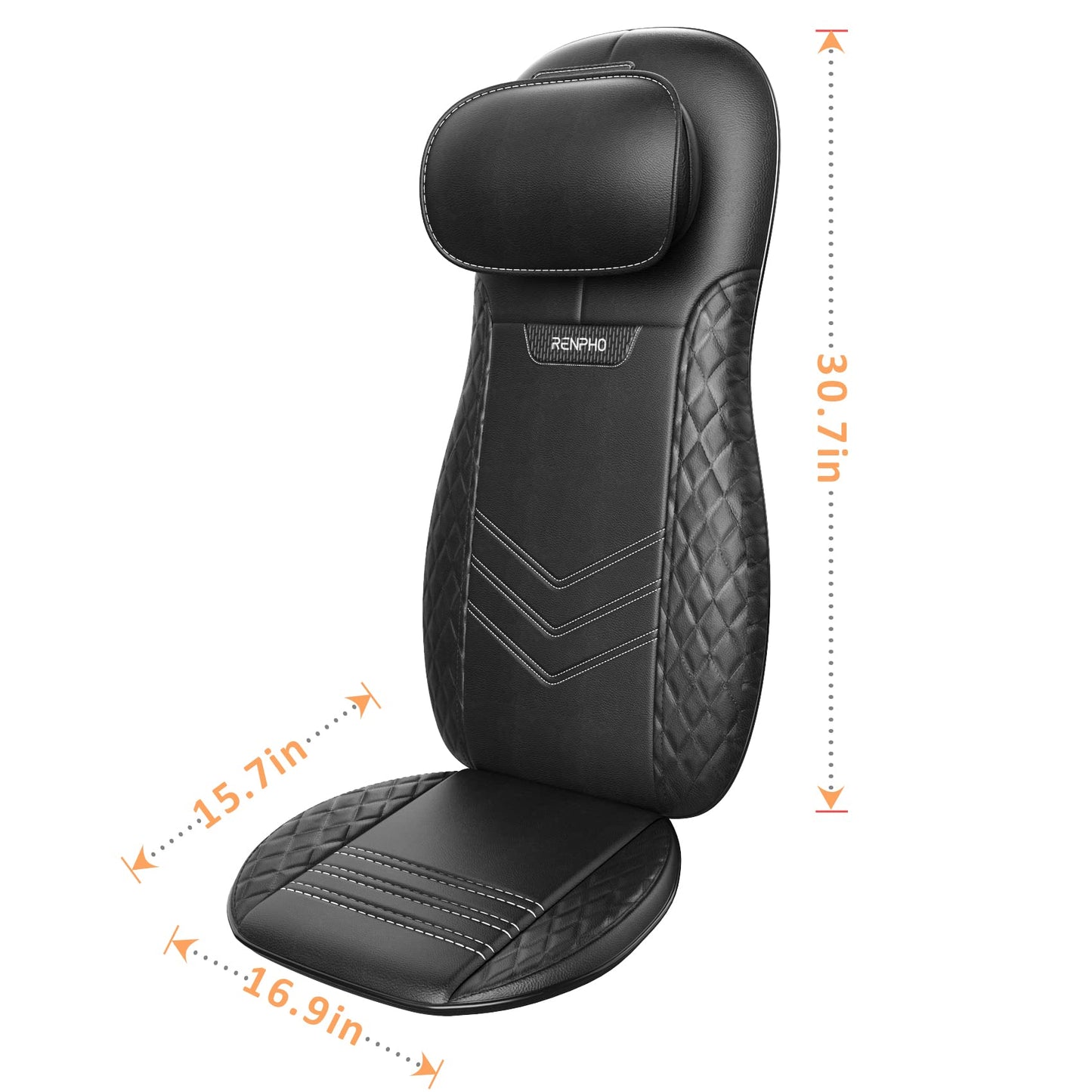 RENPHO Neck & Back Massager with Heat for Chair, Full Back Shiatsu Rolling Massage Chair Pad with Height Adjustable, Back Massager Cushion for Neck Shoulders Waist, Gifts for Women & Men