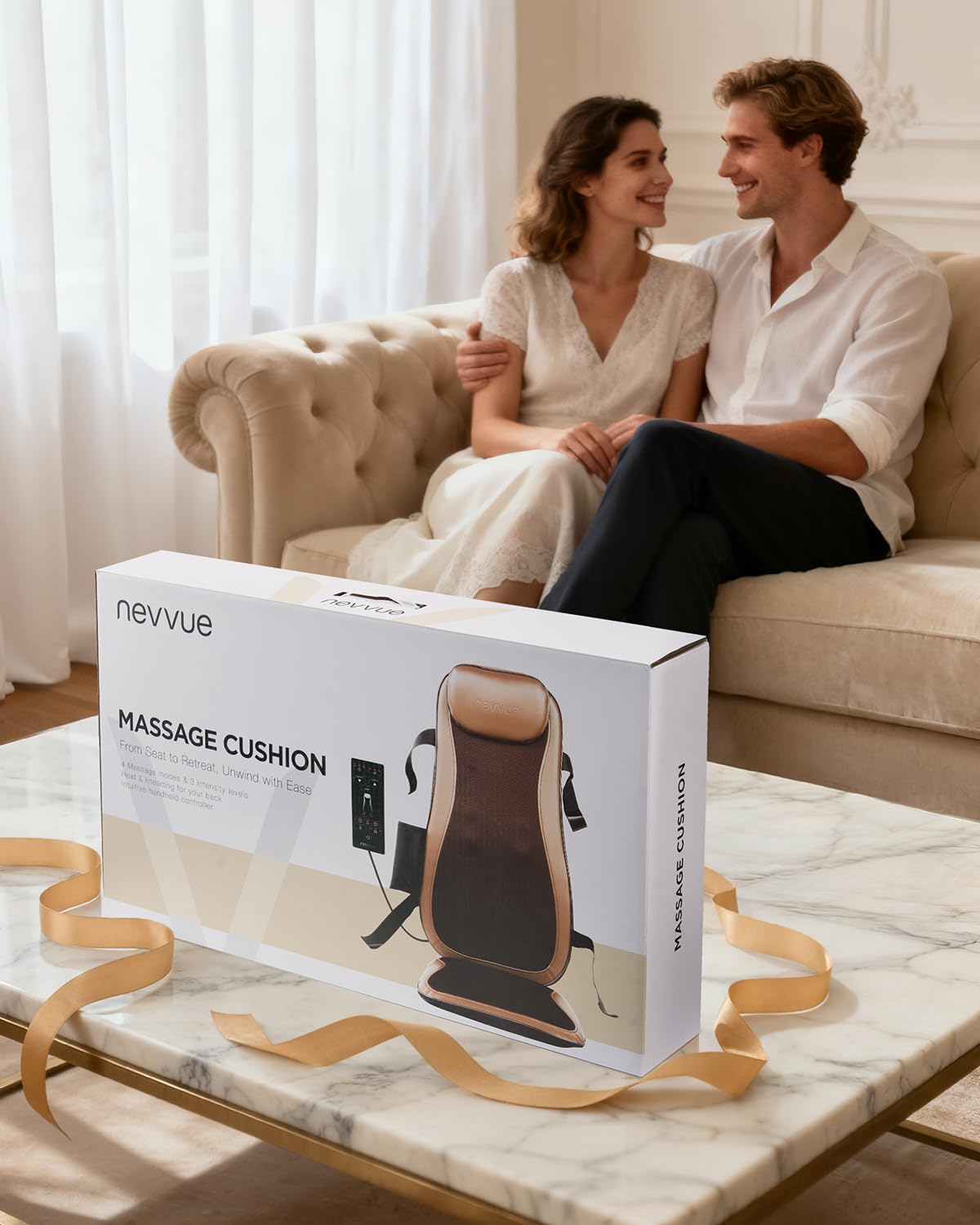 Massagesitzauflage, Massagematte mit Wärmefunktion, Rückenmassagegerät mit 3D Massage, Massagegerät Rücken mit Vibration, Shiatsu Massagegerät mit 3 Intensitäten, Massageauflage Zu Hause, Romm