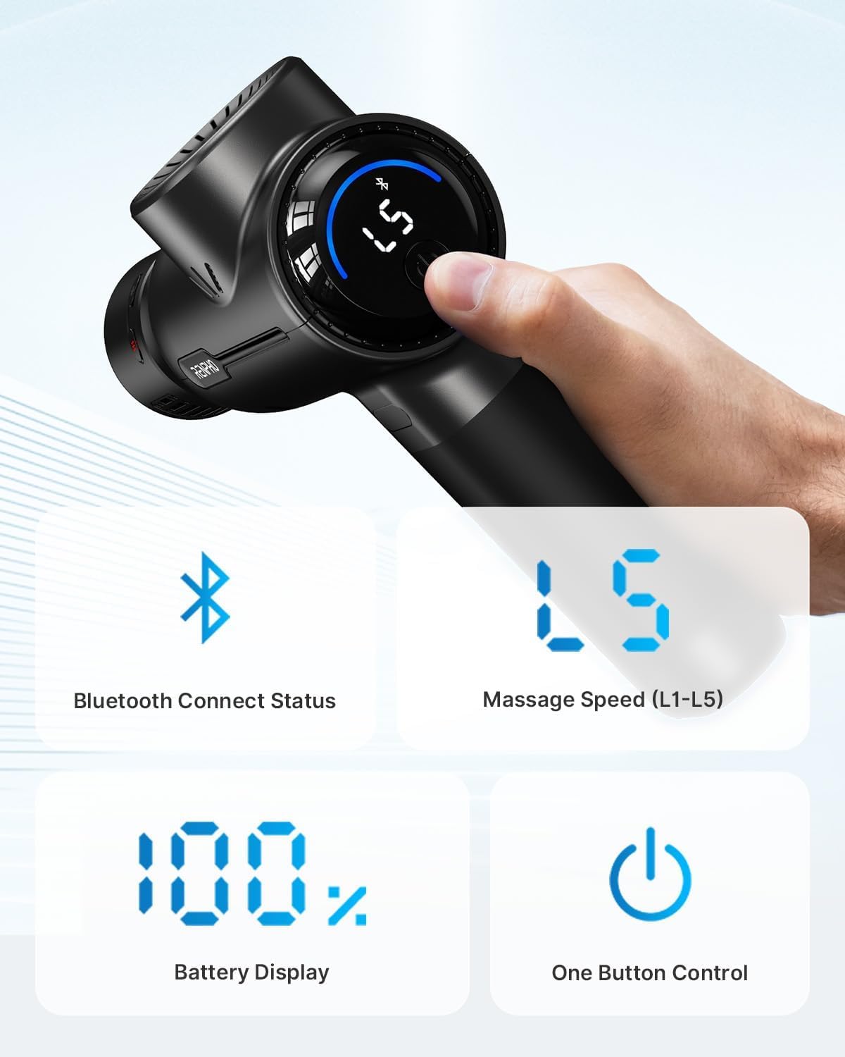 RENPHO Massage Gun with Heat and Cold, Percussion Muscle Deep Tissue Massage Gun Portable with APP, Electric Handheld Massager Gun, Muscle Massager Gun for Men and Women, Active+ Thermacool