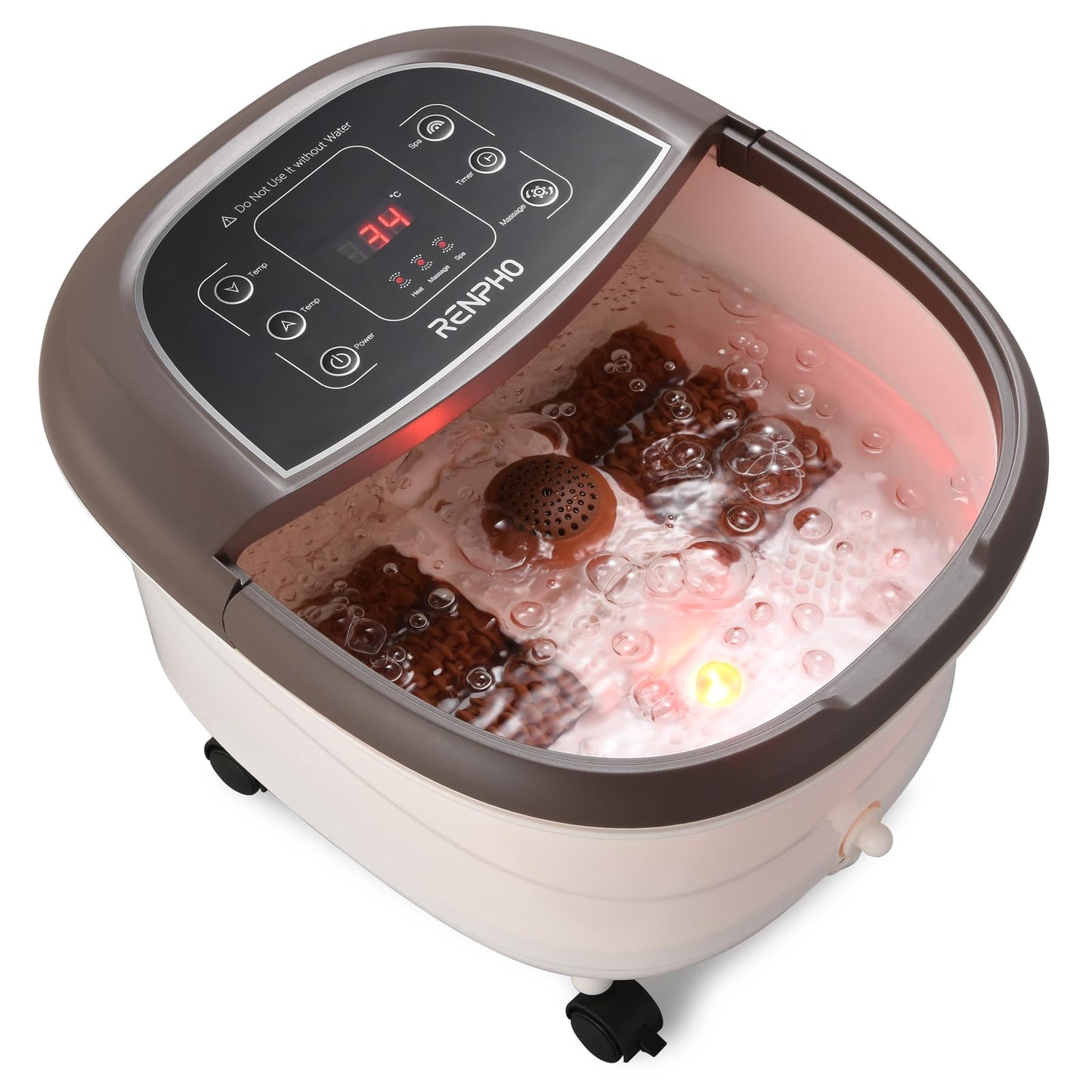 RENPHO Foot Spa Bath Massager, Motorized Massage, Fast Heating, and Powerful Bubble Jets, Automatic Shiatsu Massaging Rollers, Pedicure for Tired Feet